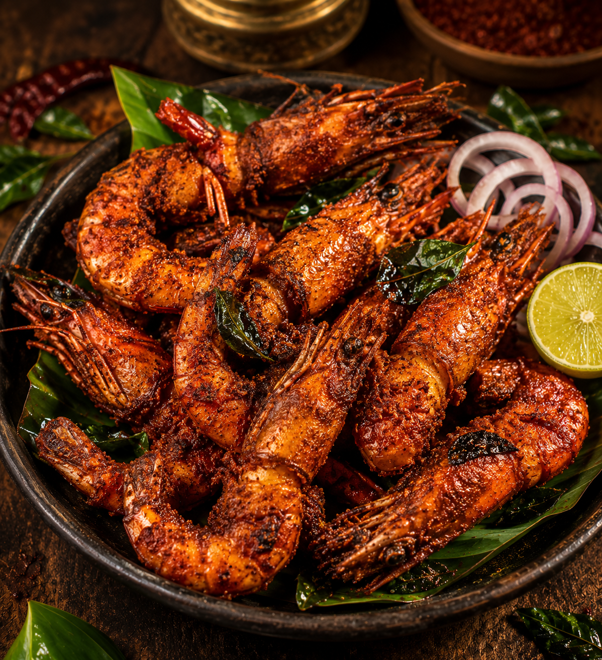 Prawns fry cooked with coastal spices